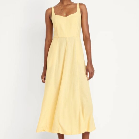 Yellow Midi Dress Size Small - Picture 1 of 4
